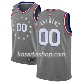 Dres Philadelphia 76ers Prilagođeni Nike 2018-19 City Edition Siva Swingman